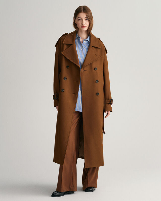Trenchcoat van wolmix