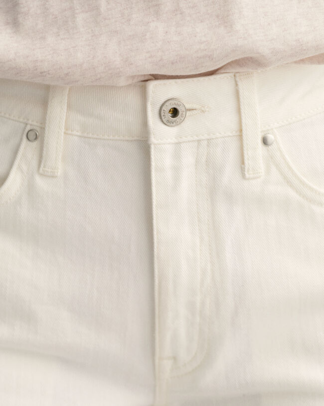 Witte denim short