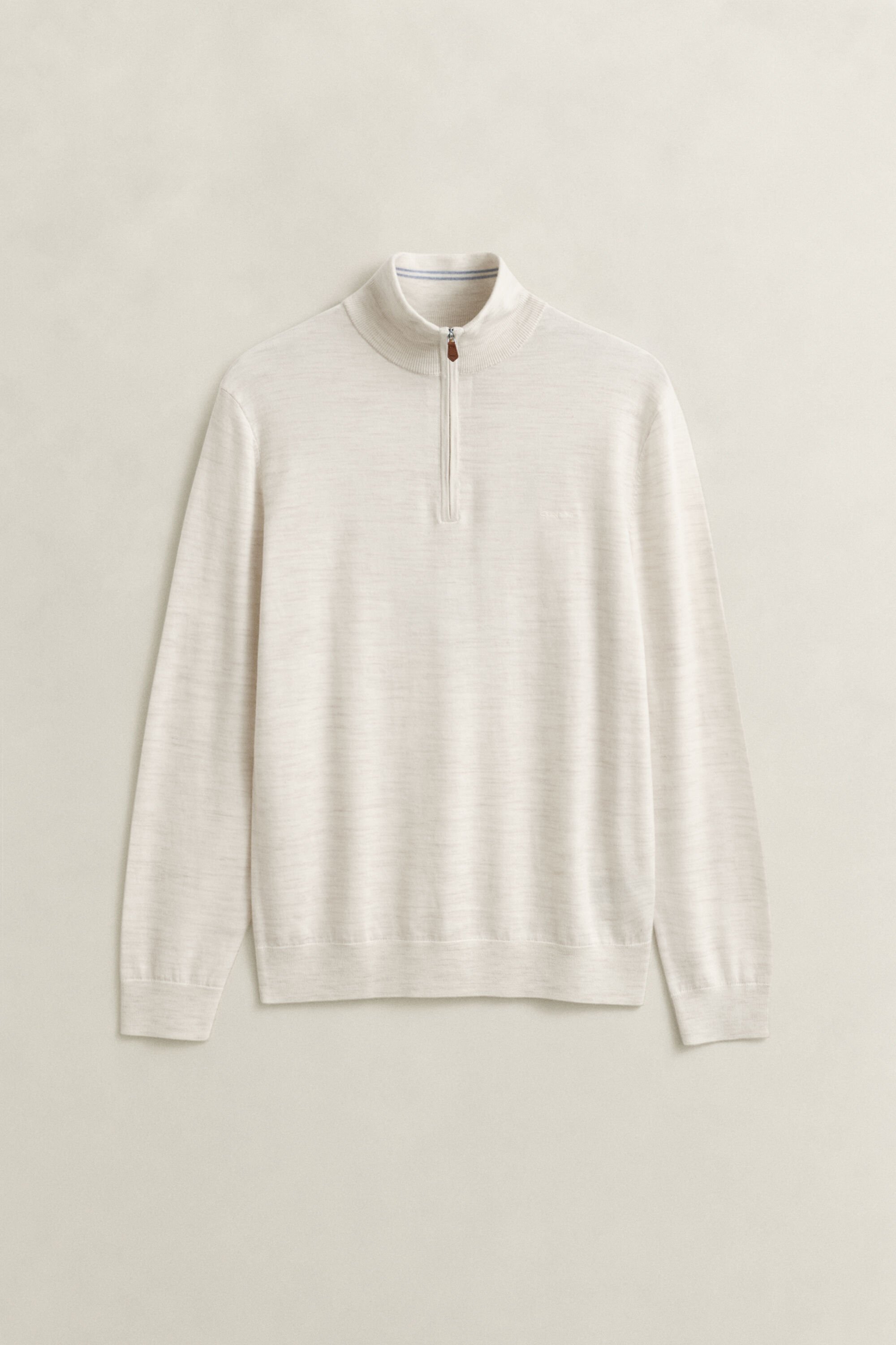 Trui met korte rits van extra fijne merinoswol