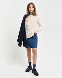 Trui met ronde hals en visgraatmotief