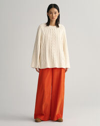 Corduroy broek met hoge taille en wijde pijp