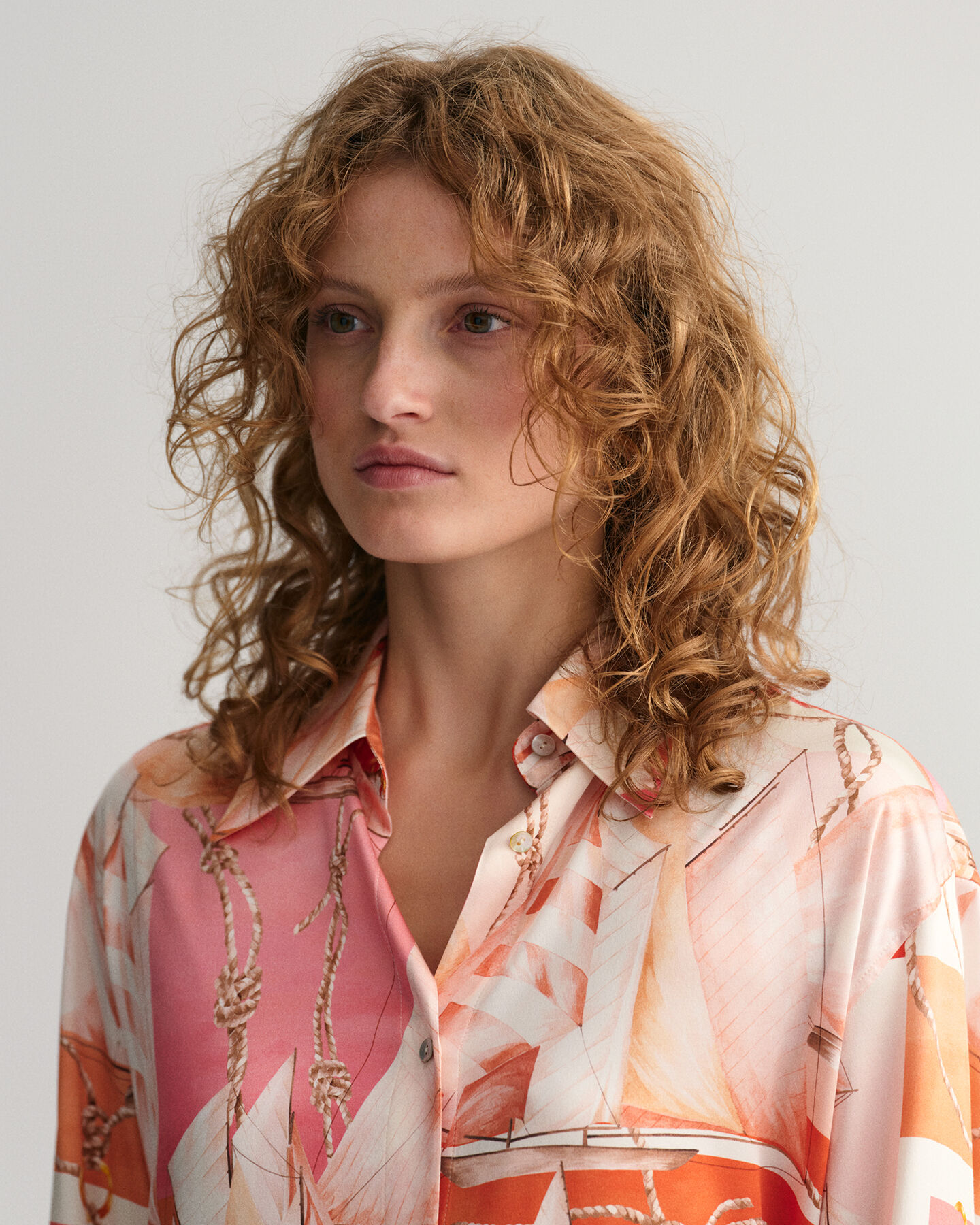 Relaxed Fit Sailing zijden overhemd met print