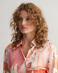 Relaxed Fit Sailing zijden overhemd met print