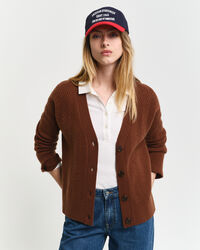 Vest met V-hals en visgraatmotief