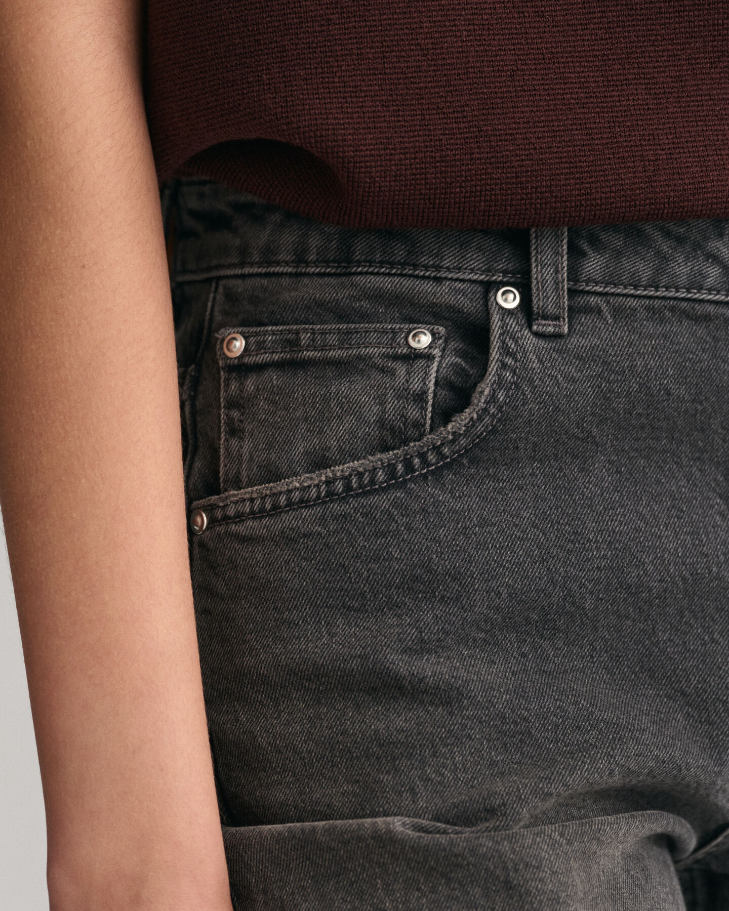 Jeans met iets kortere, rechte pijp