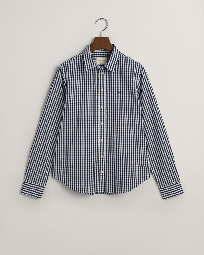 Regular Fit poplin overhemd met Gingham-ruitje