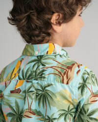 Kids Palm Print katoenen overhemd met korte mouwen