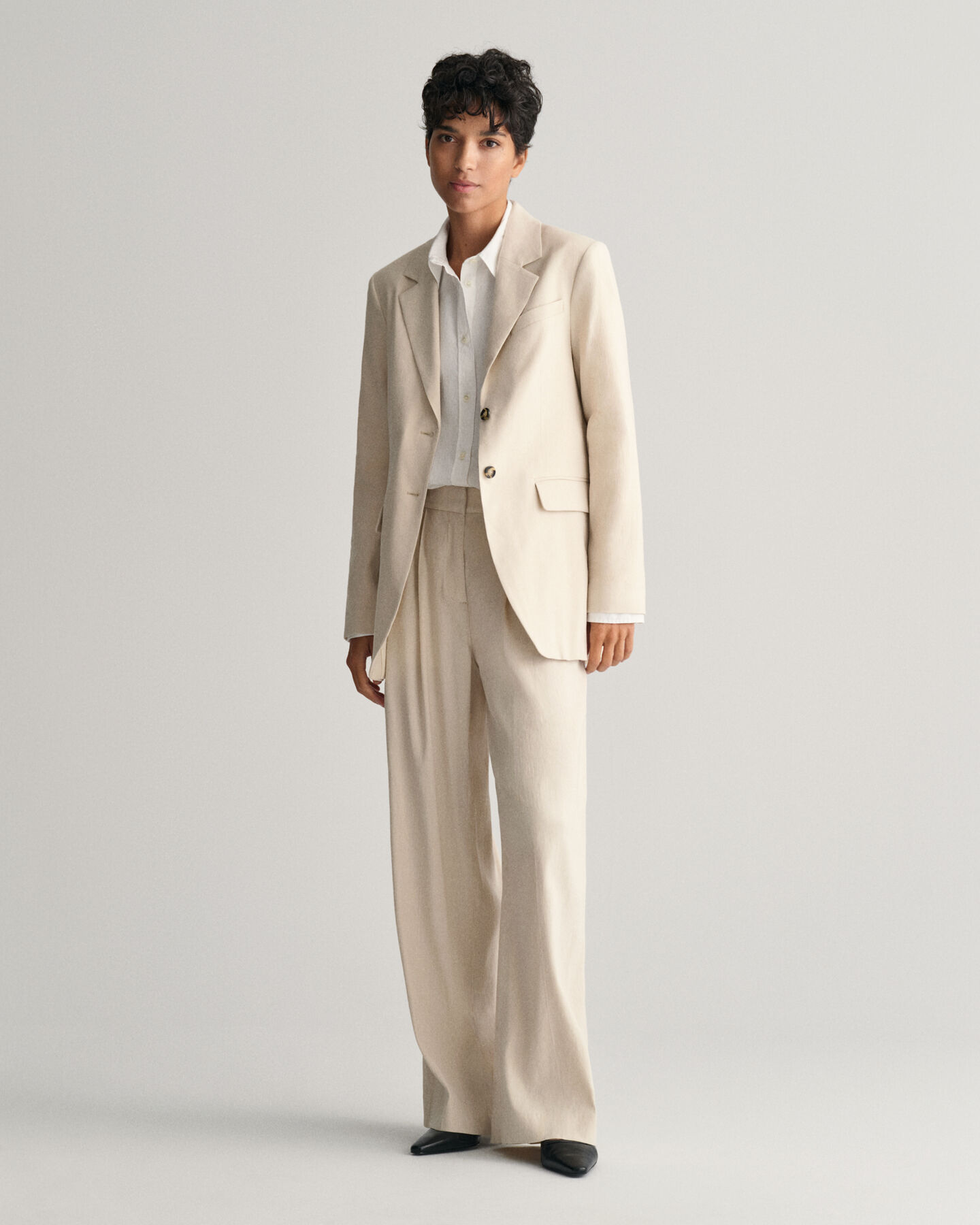 Regular Fit blazer van linnen met stretch