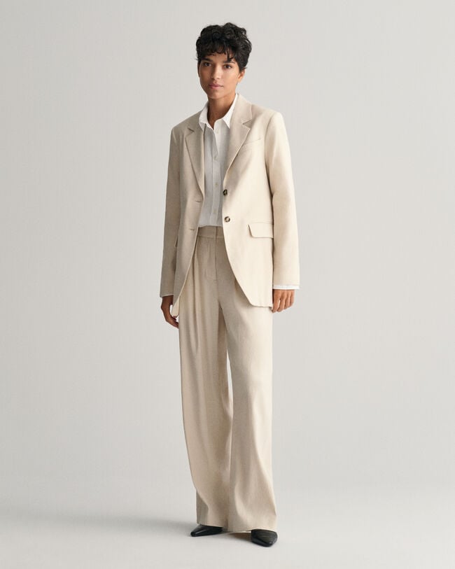 Regular Fit blazer van linnen met stretch