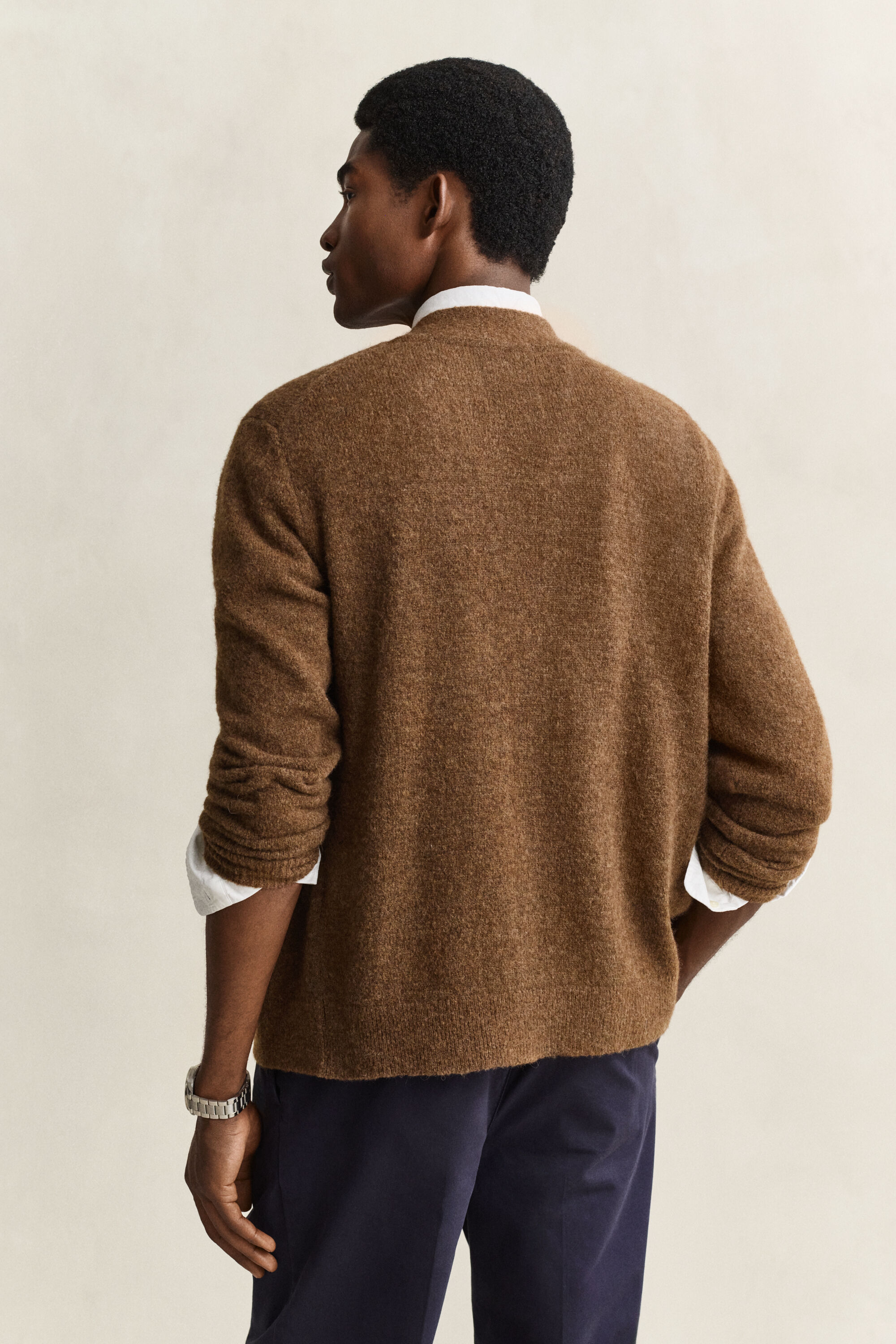 Gant x Yale vest van geborstelde wol