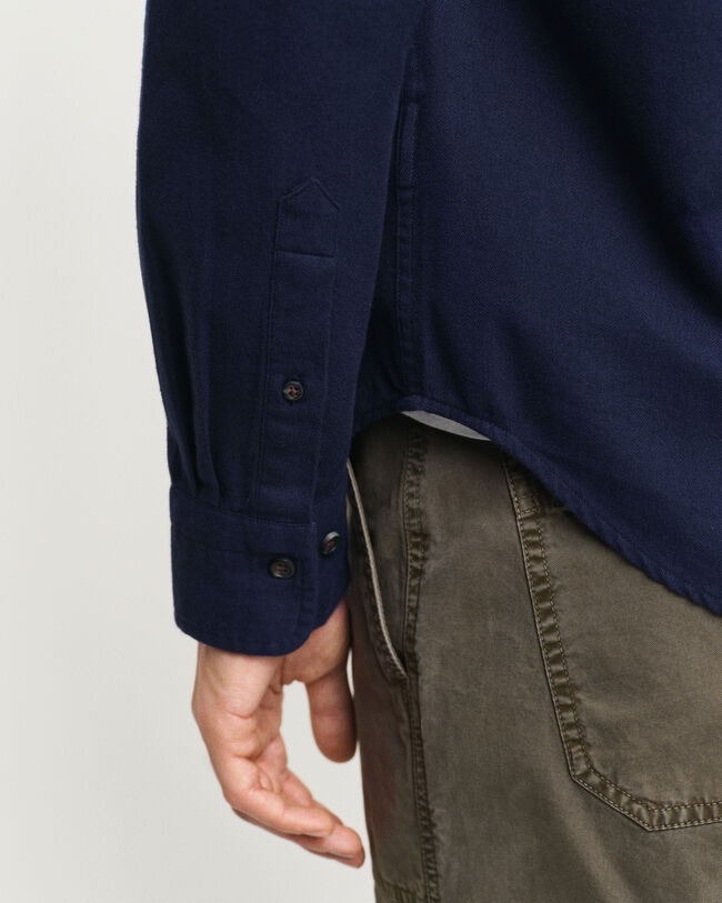 Regular Fit flanellen overhemd met visgraatmotief