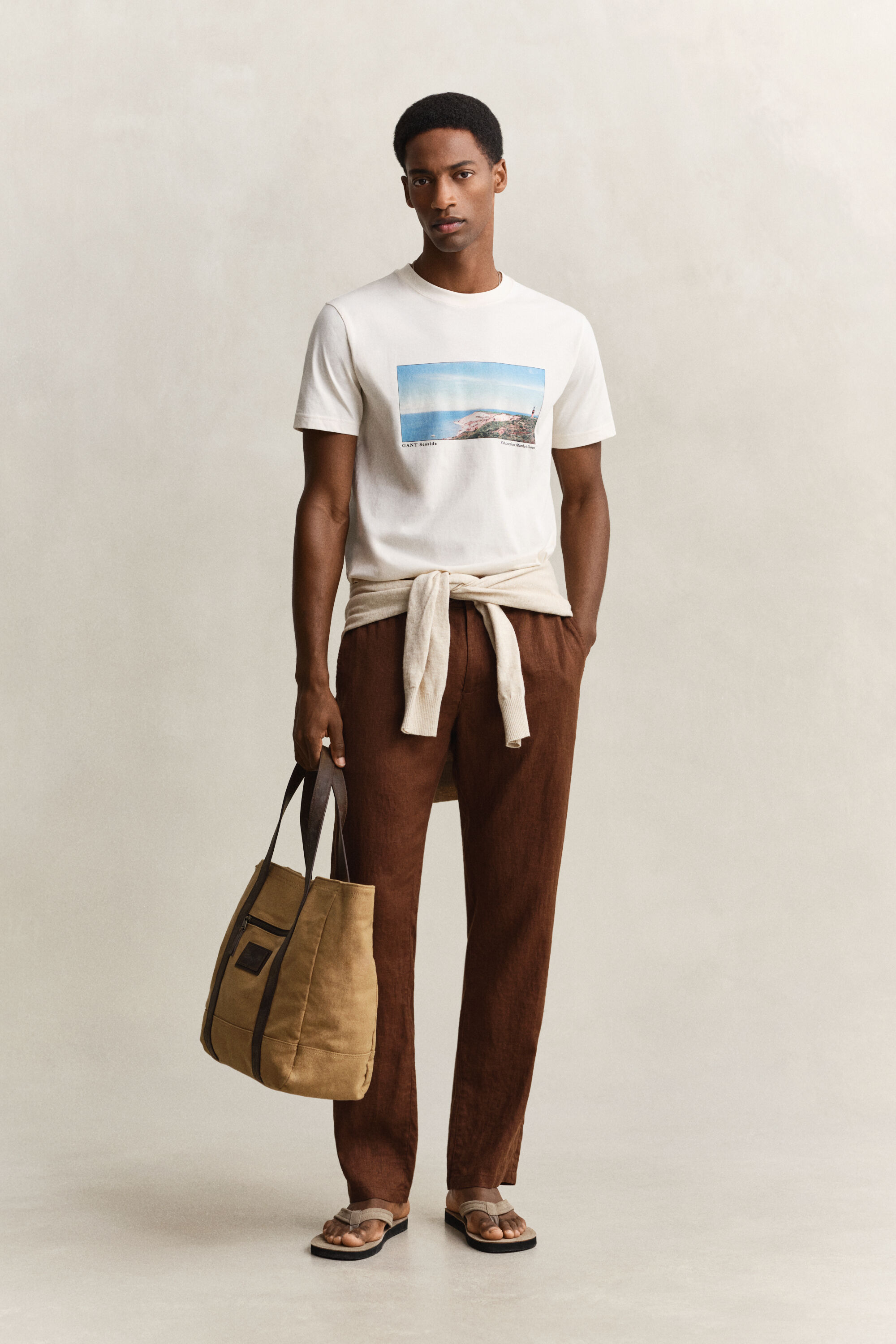 T-shirt met landschapsprint