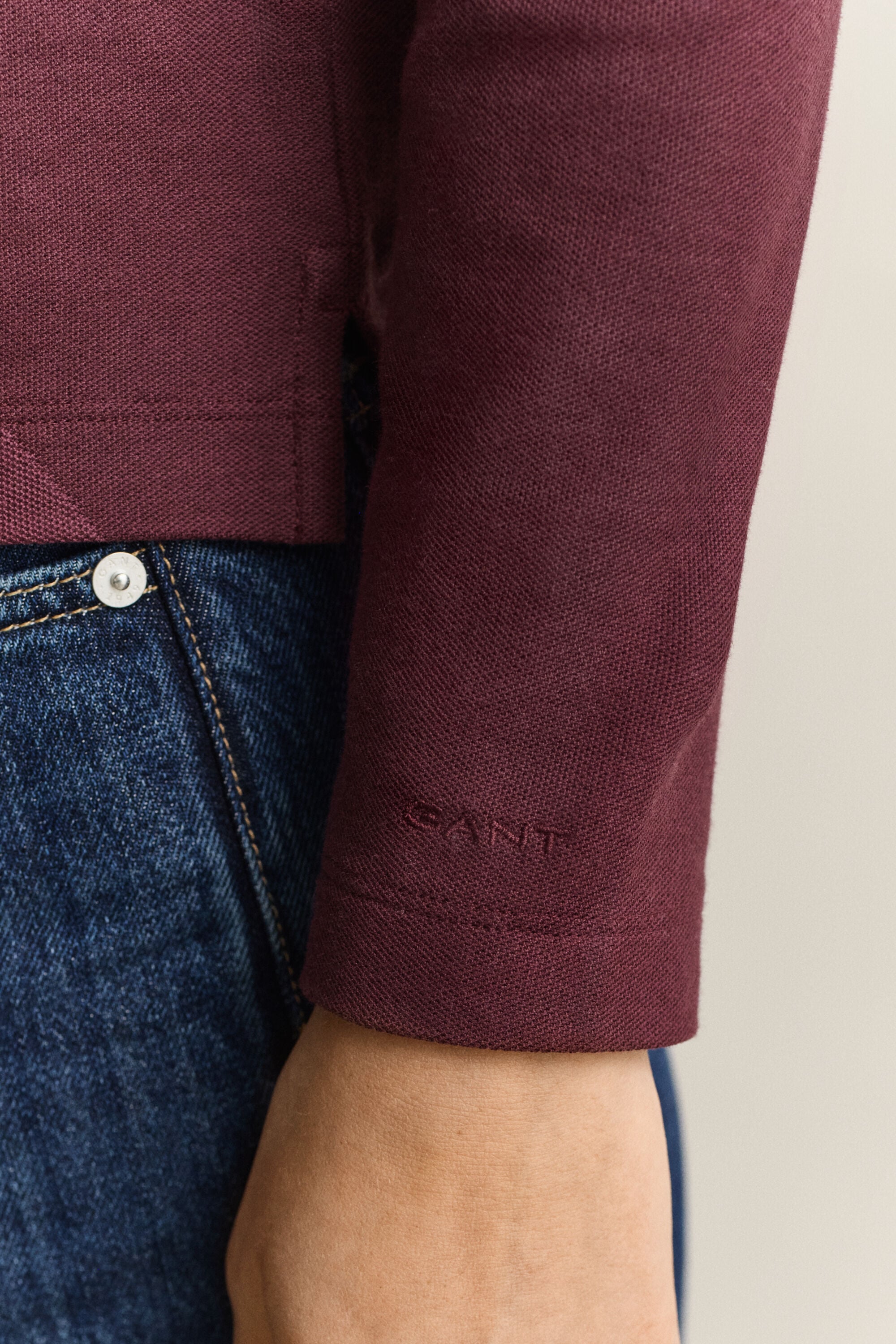 Argyle poloshirt met lange mouwen