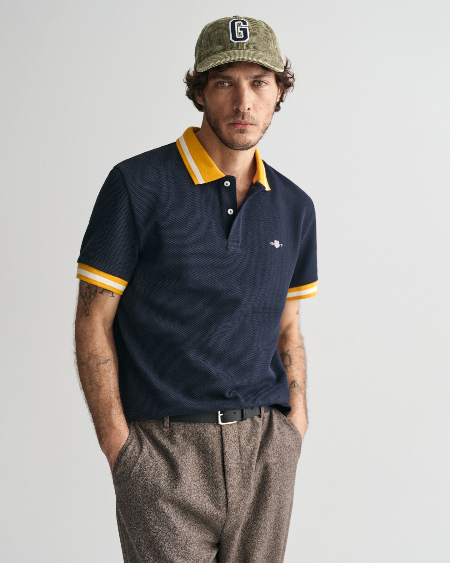 Piqué poloshirt met popcorntextuur