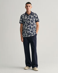 Palm Lei Print piqué poloshirt