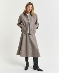 Wollen, uitlopende midirok