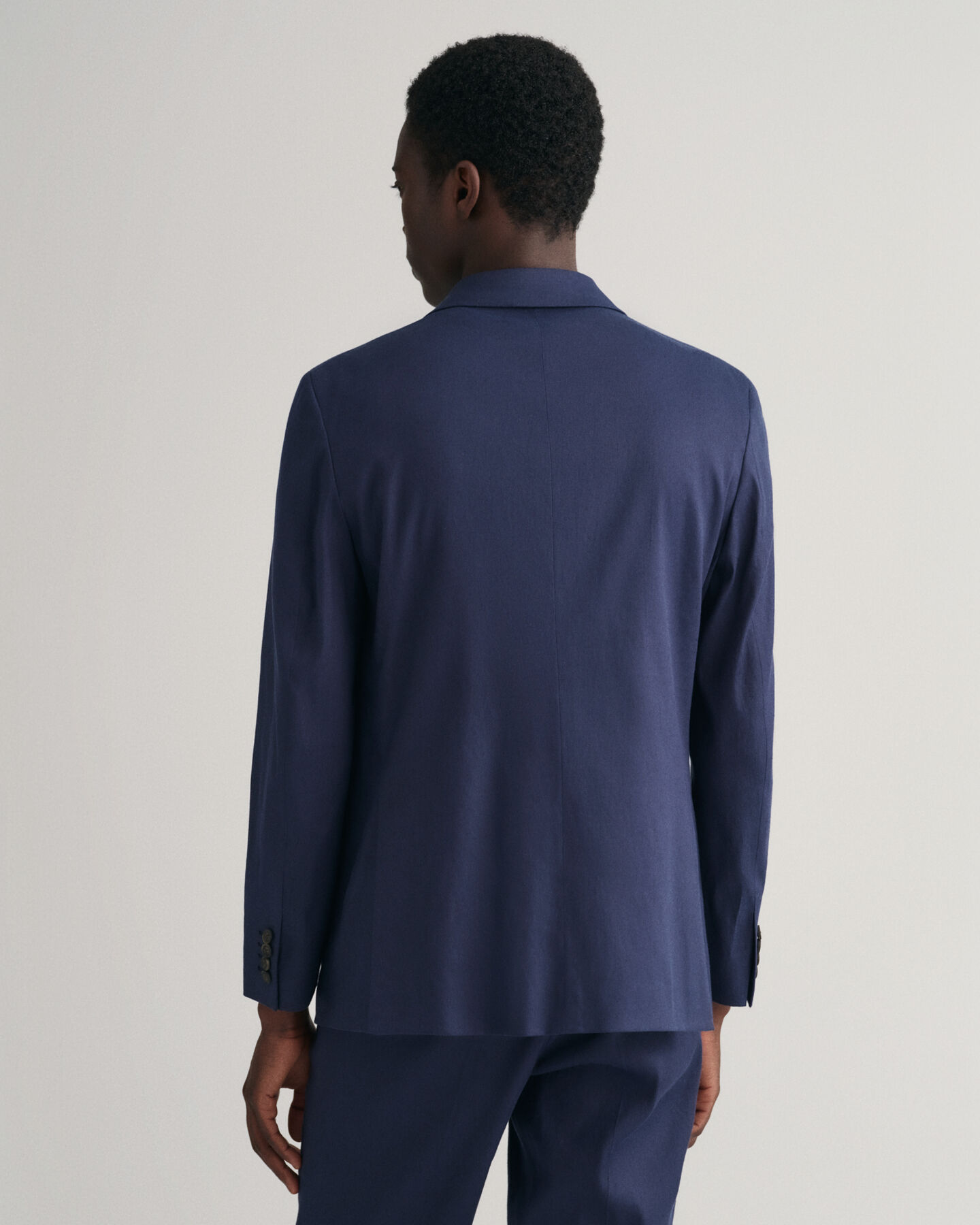 Kostuumblazer van katoen en linnen