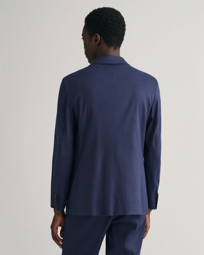 Kostuumblazer van katoen en linnen