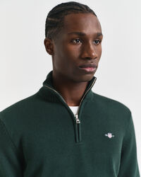 Casual katoenen trui met korte rits