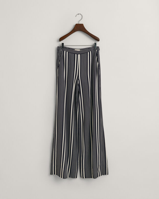 Regular Fit broek met wijde pijpen en streepjesprint