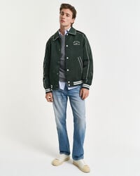 Sweater met ronde hals van piquékatoen