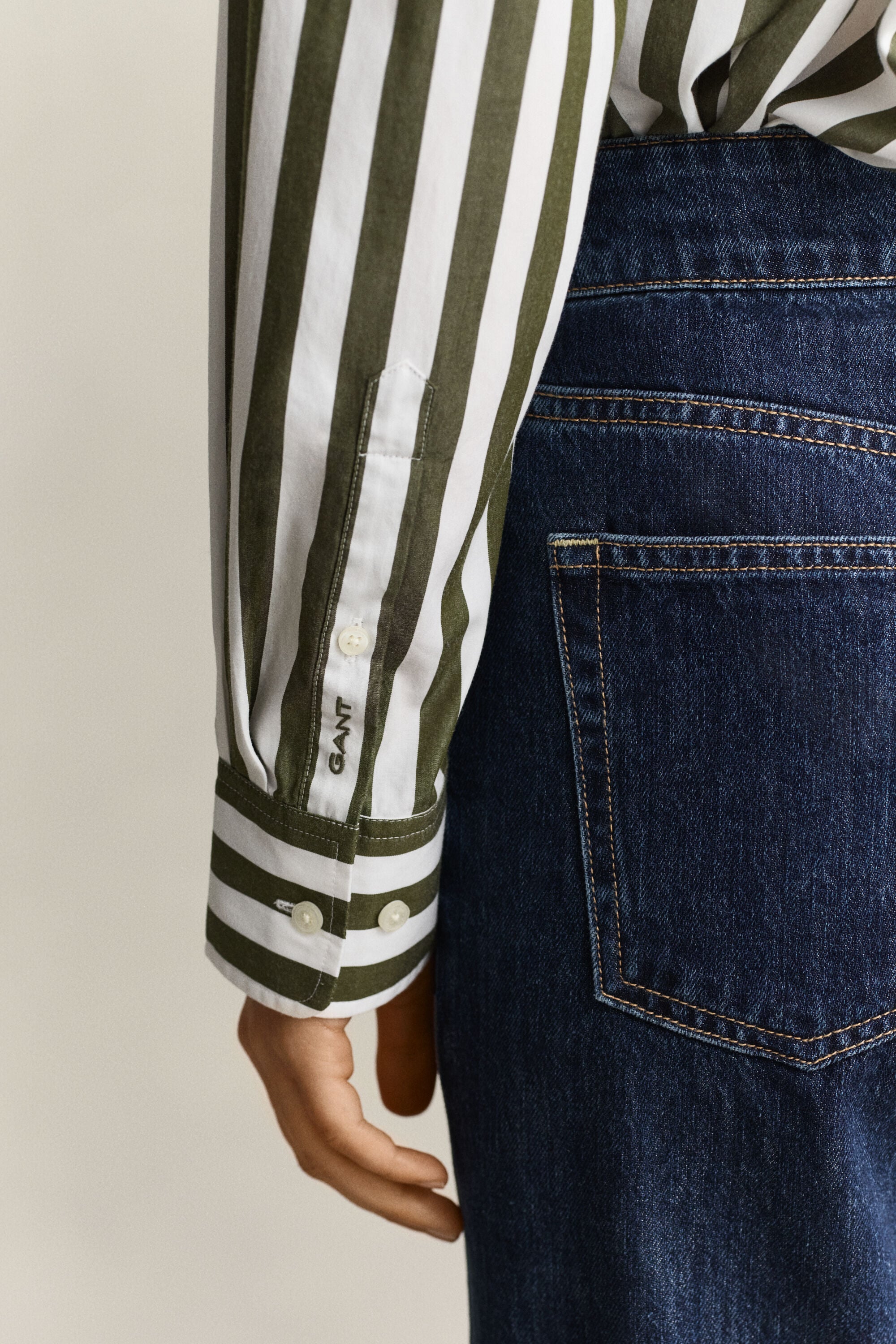 Relaxed fit poplin overhemd met strepen