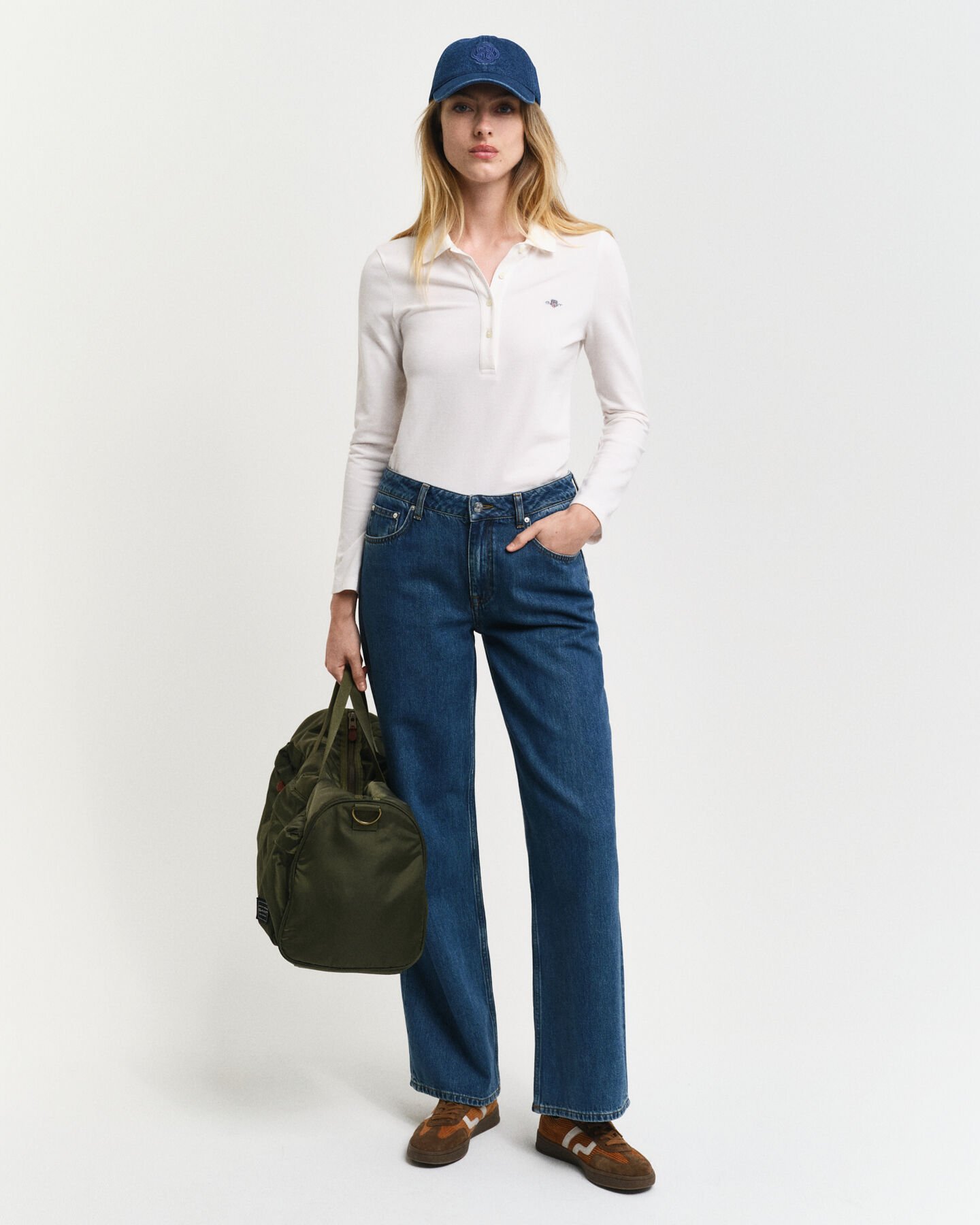 Shield piqué poloshirt met lange mouwen