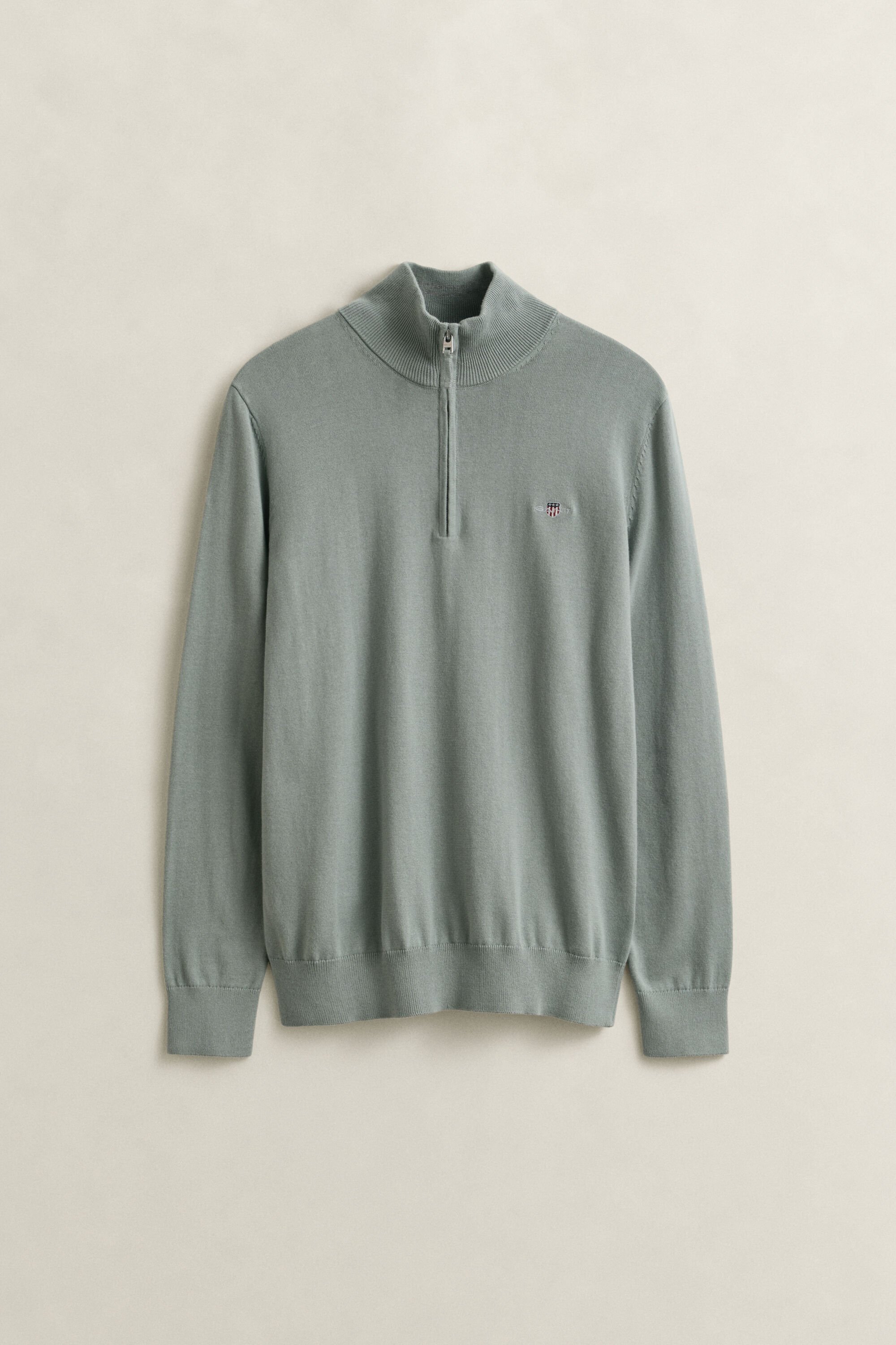 Klassieke sweater van katoen met korte rits