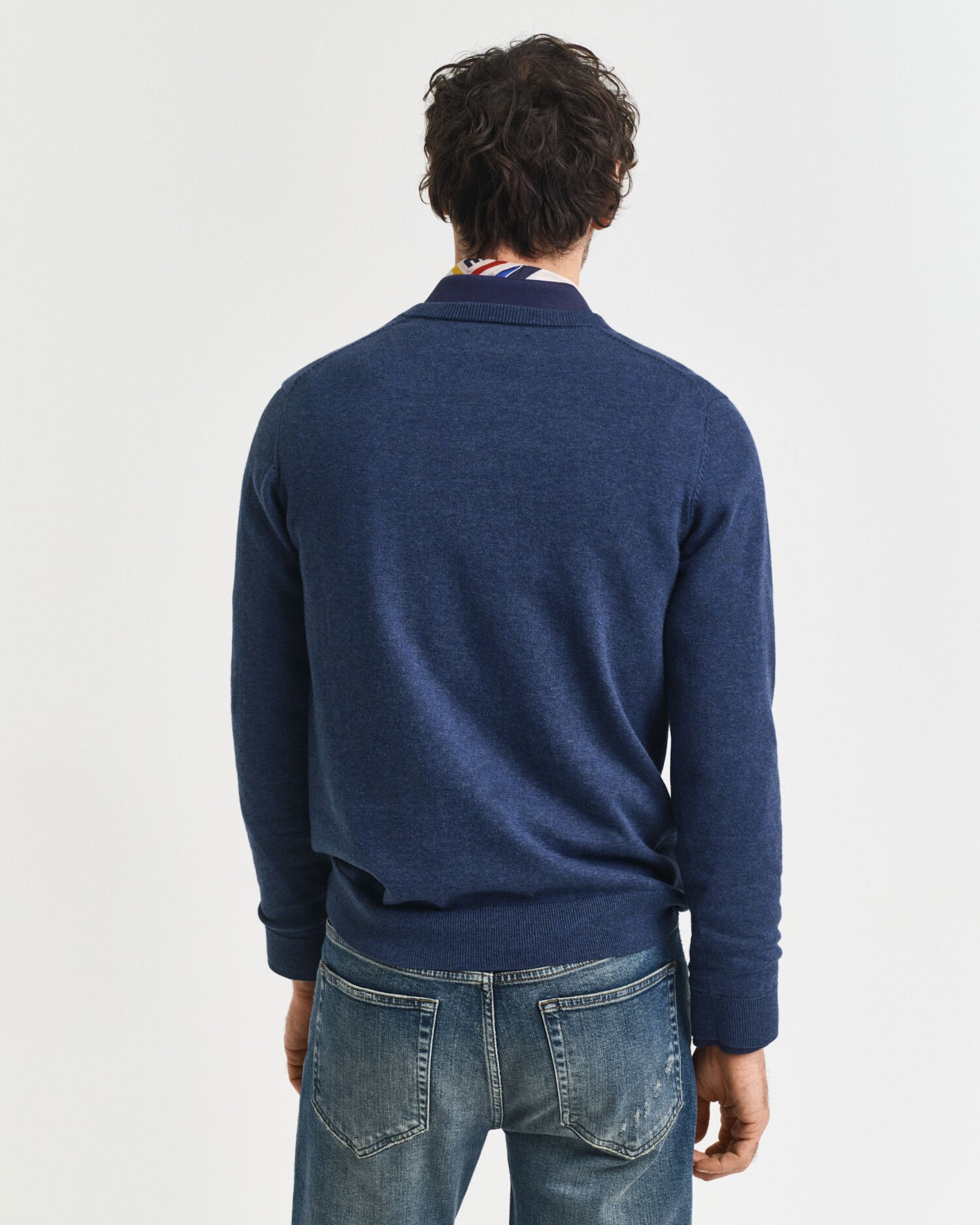 Klassieke sweater van katoen met V-hals