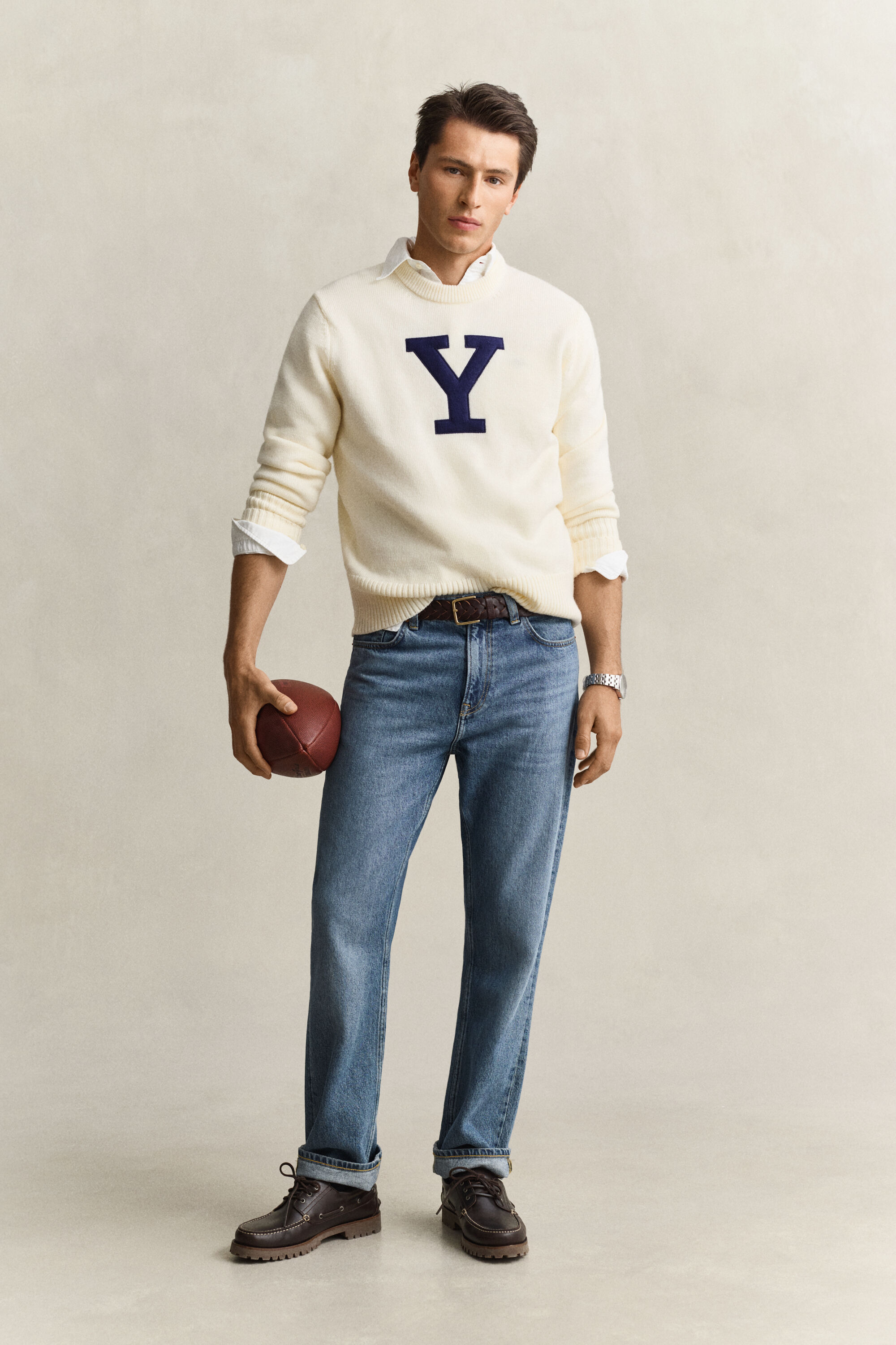 Gant x Yale trui van merinowol