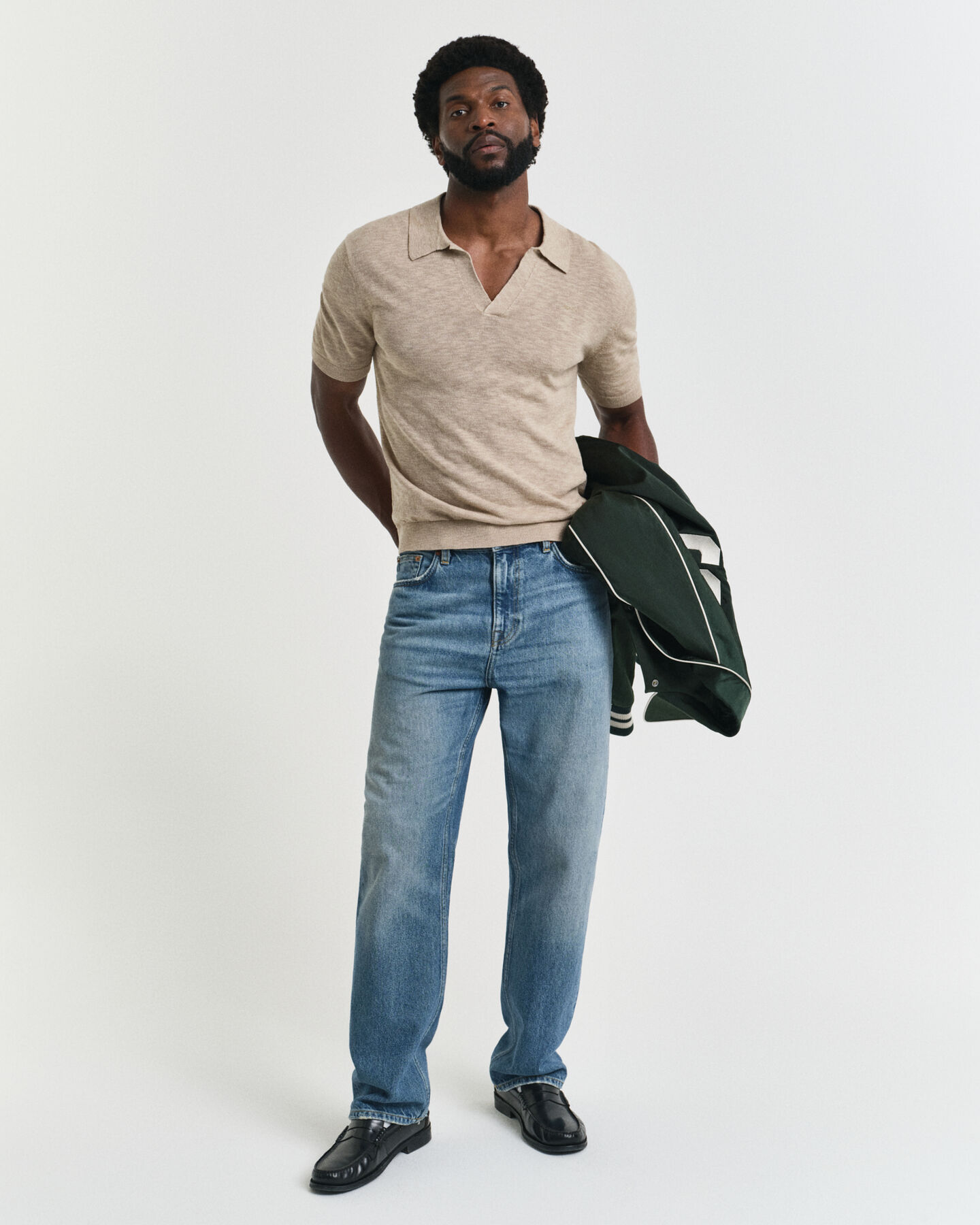 Polotrui met korte mouwen van linnenmix