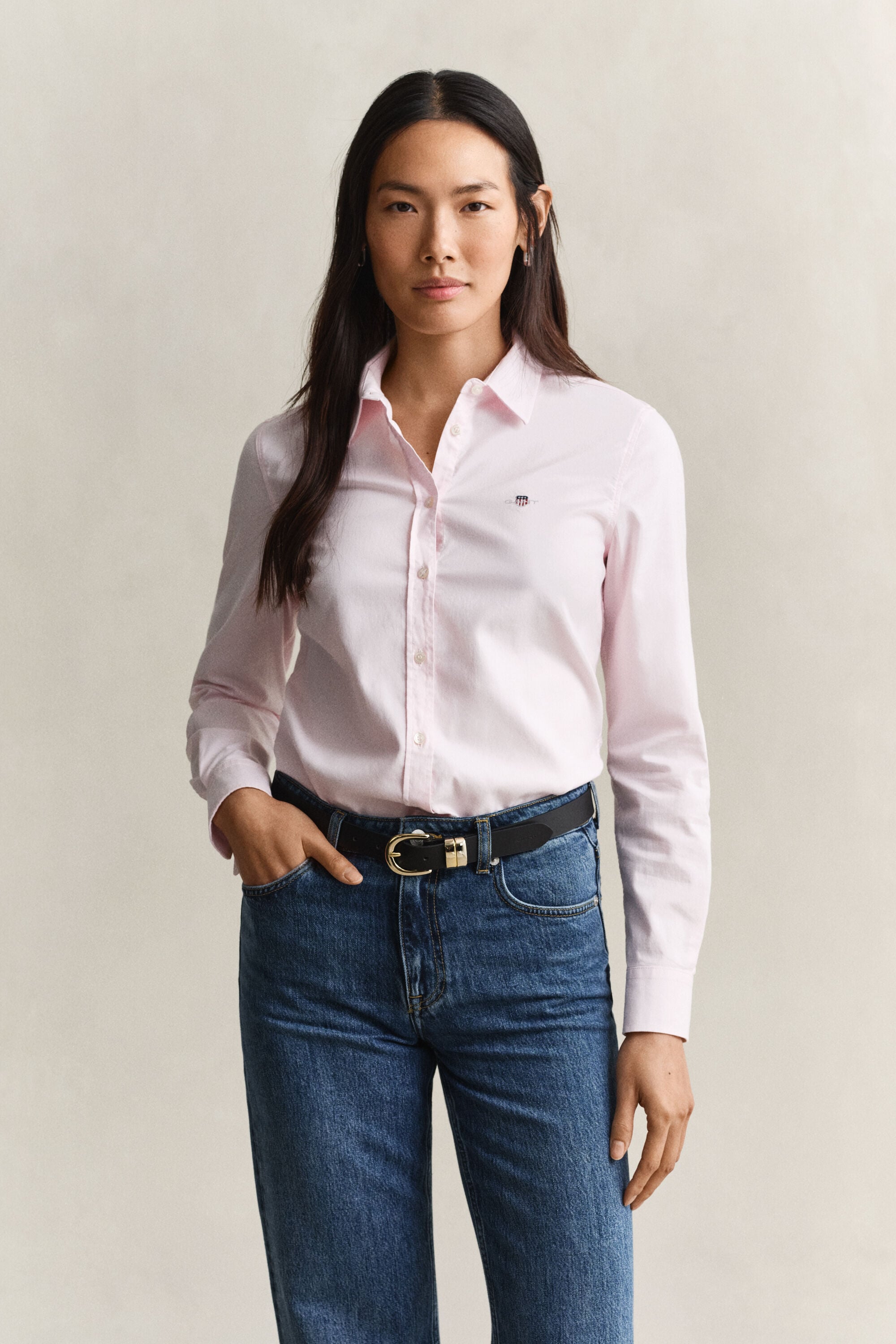 Classic Slim Oxford-overhemd met stretch