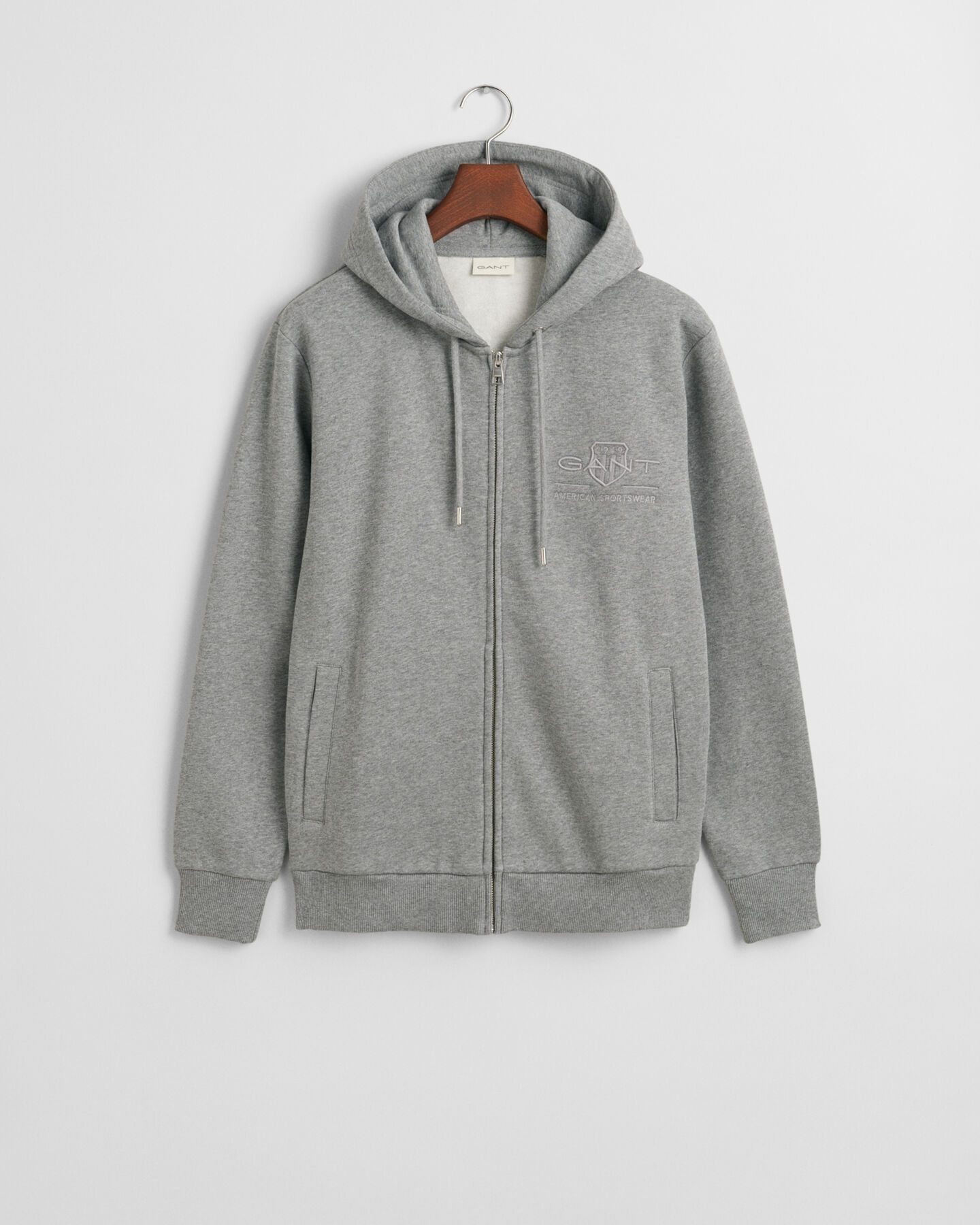 Tonal Shield hoodie met ritssluiting
