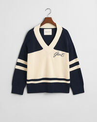 GANT Varsity sweater met V-hals van katoen