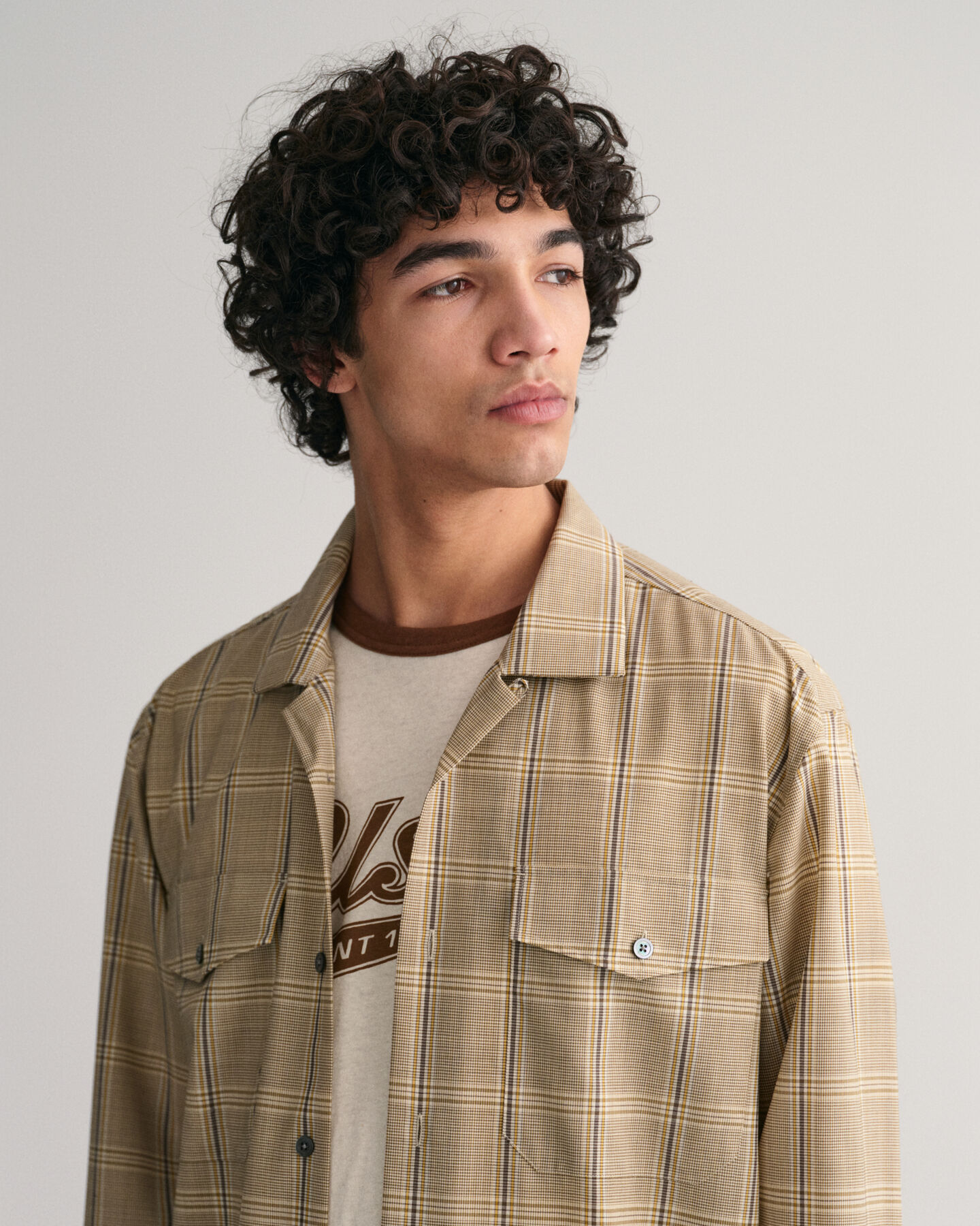 Relaxed Fit geruit overhemd van wol