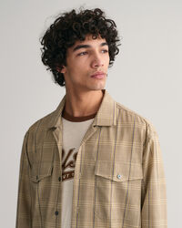 Relaxed Fit geruit overhemd van wol