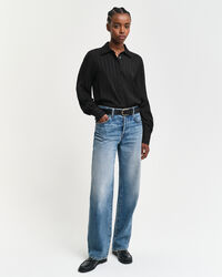 Regular Fit satijnen overhemd met strepen