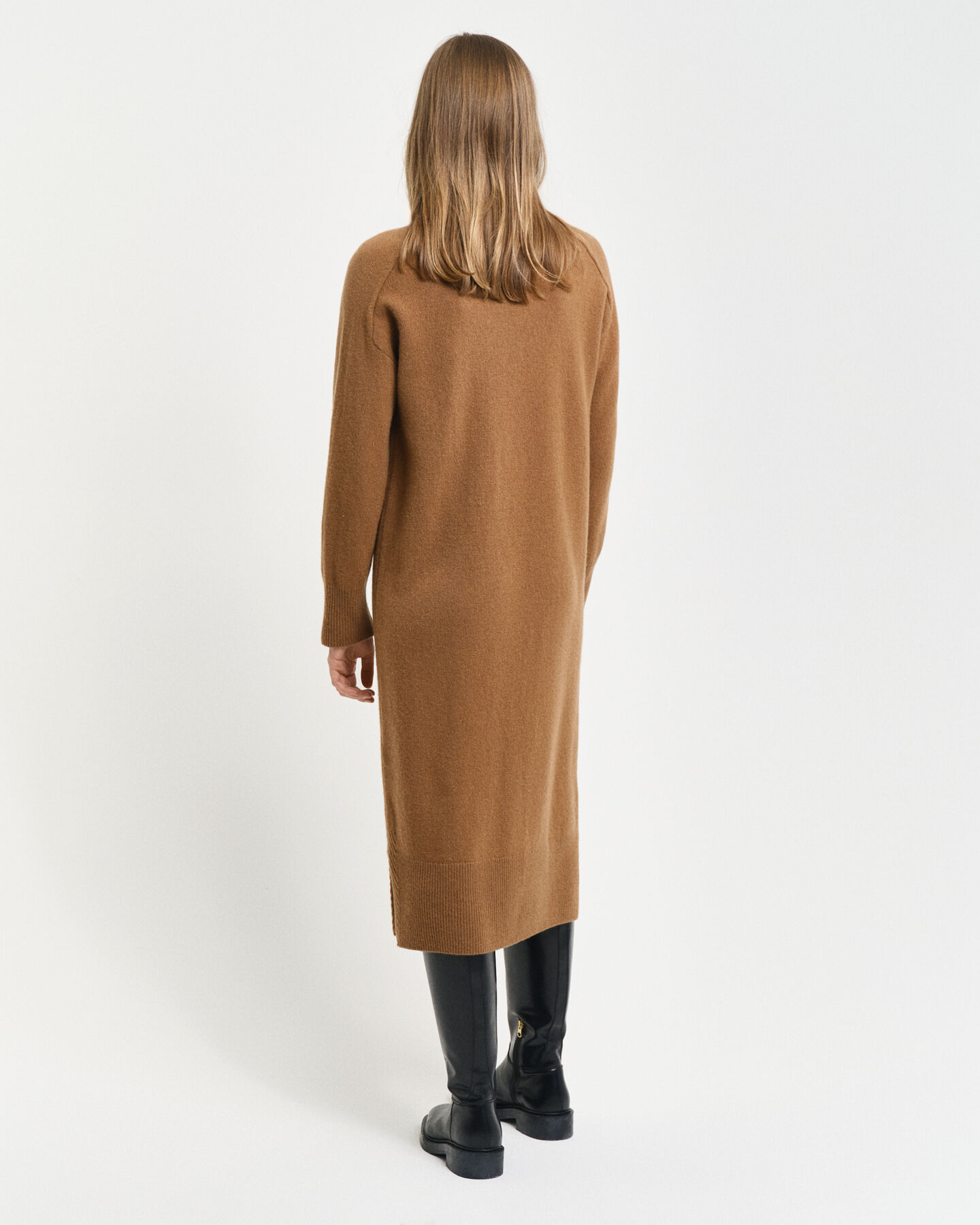 Jurk met col en visgraatmotief