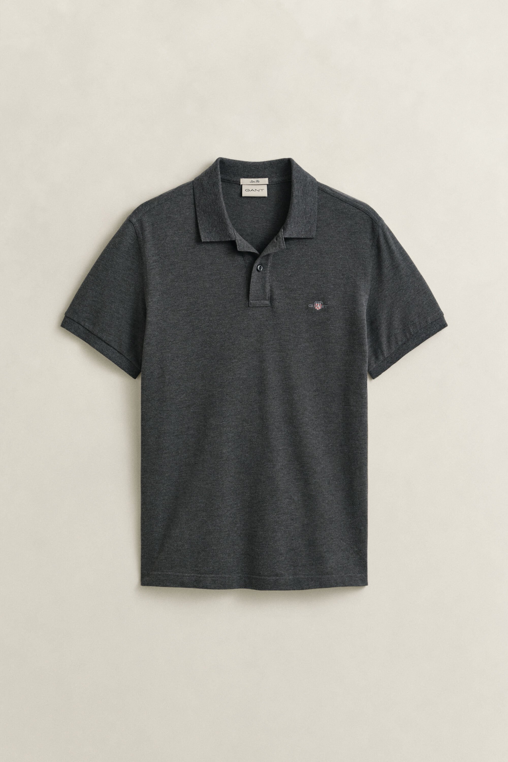 Slim Fit Shield piqué poloshirt
