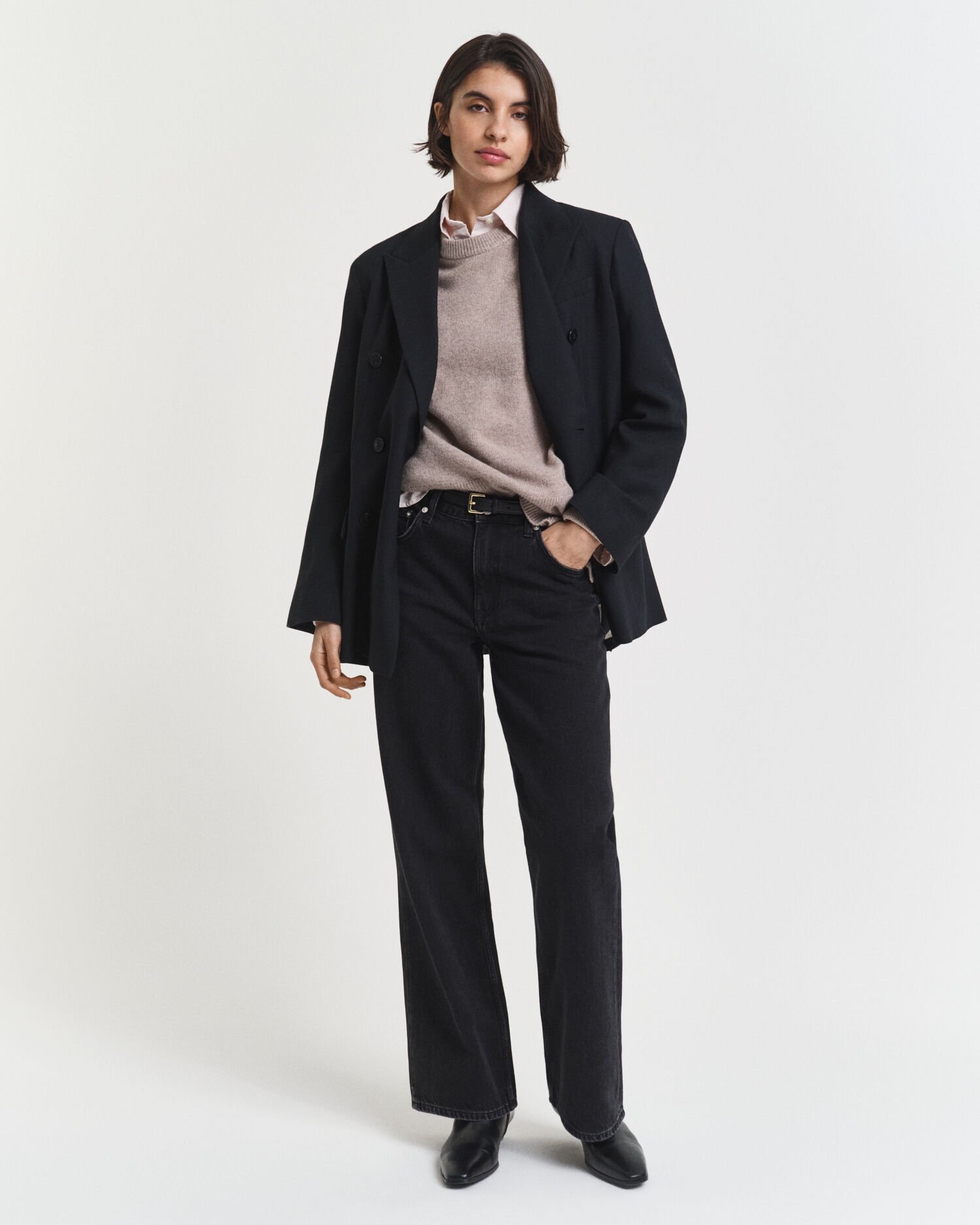 Trui met ronde hals van een zachte wol-kasjmiermix