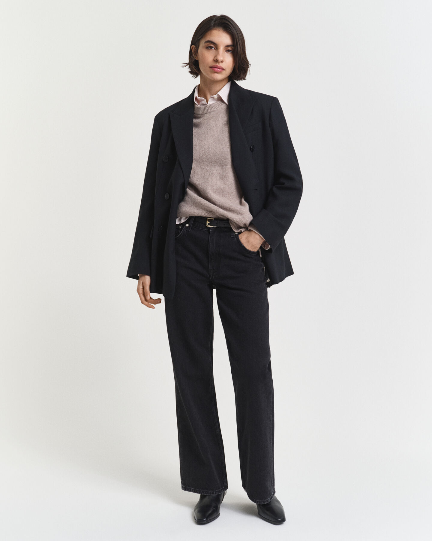 Trui met ronde hals van een zachte wol-kasjmiermix