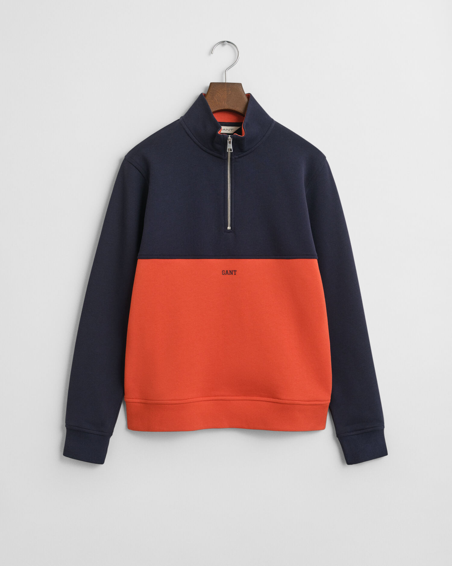 Teens sweatshirt met kleurblokken en korte rits
