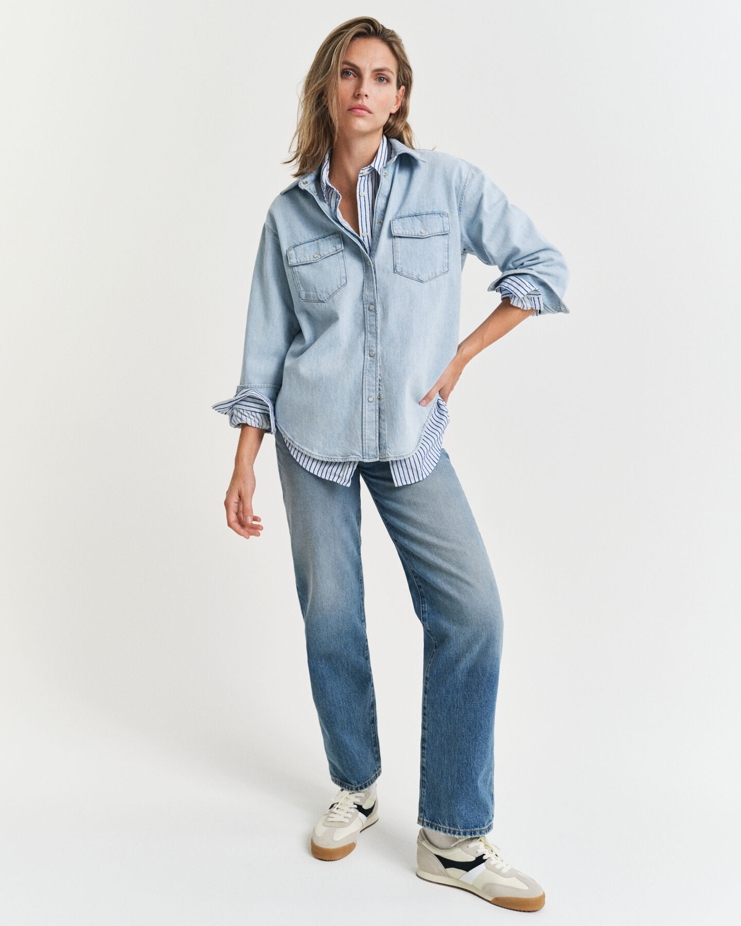 Relaxed Fit Pocket Detail denim overhemd