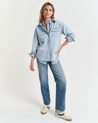 Relaxed Fit Pocket Detail denim overhemd