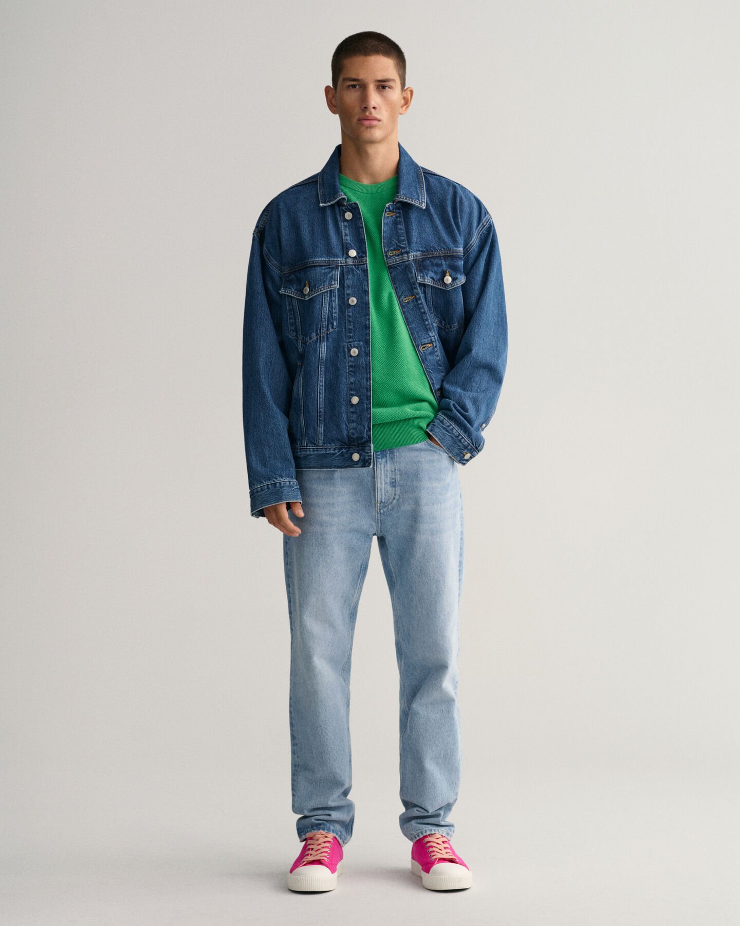 Sweater met ronde hals van piqu&eacute;katoen