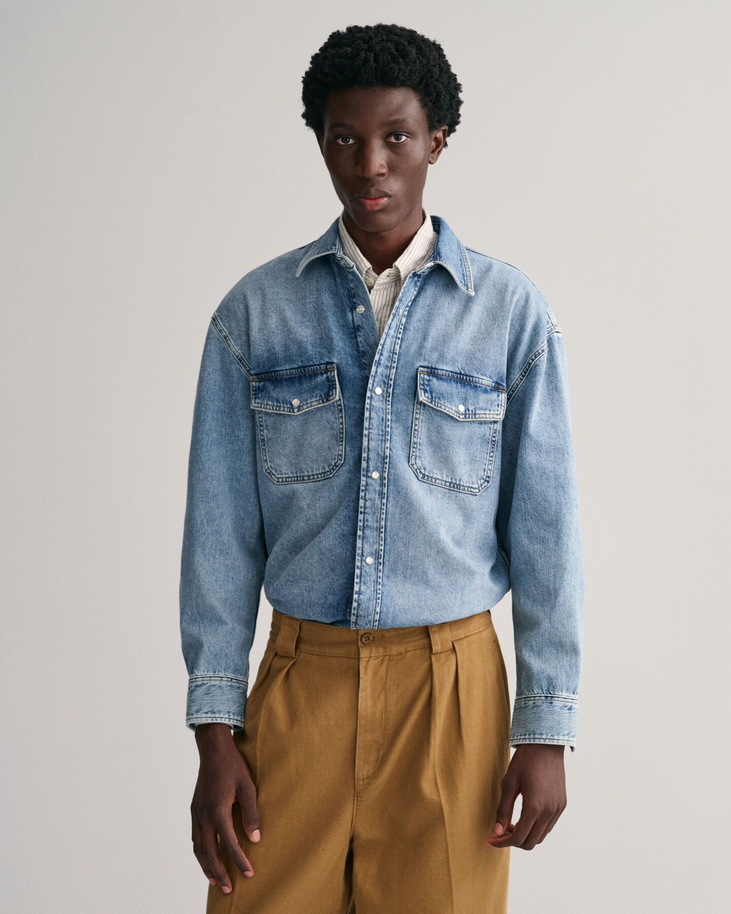 Oversized denim overhemd