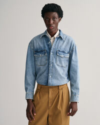 Oversized denim overhemd