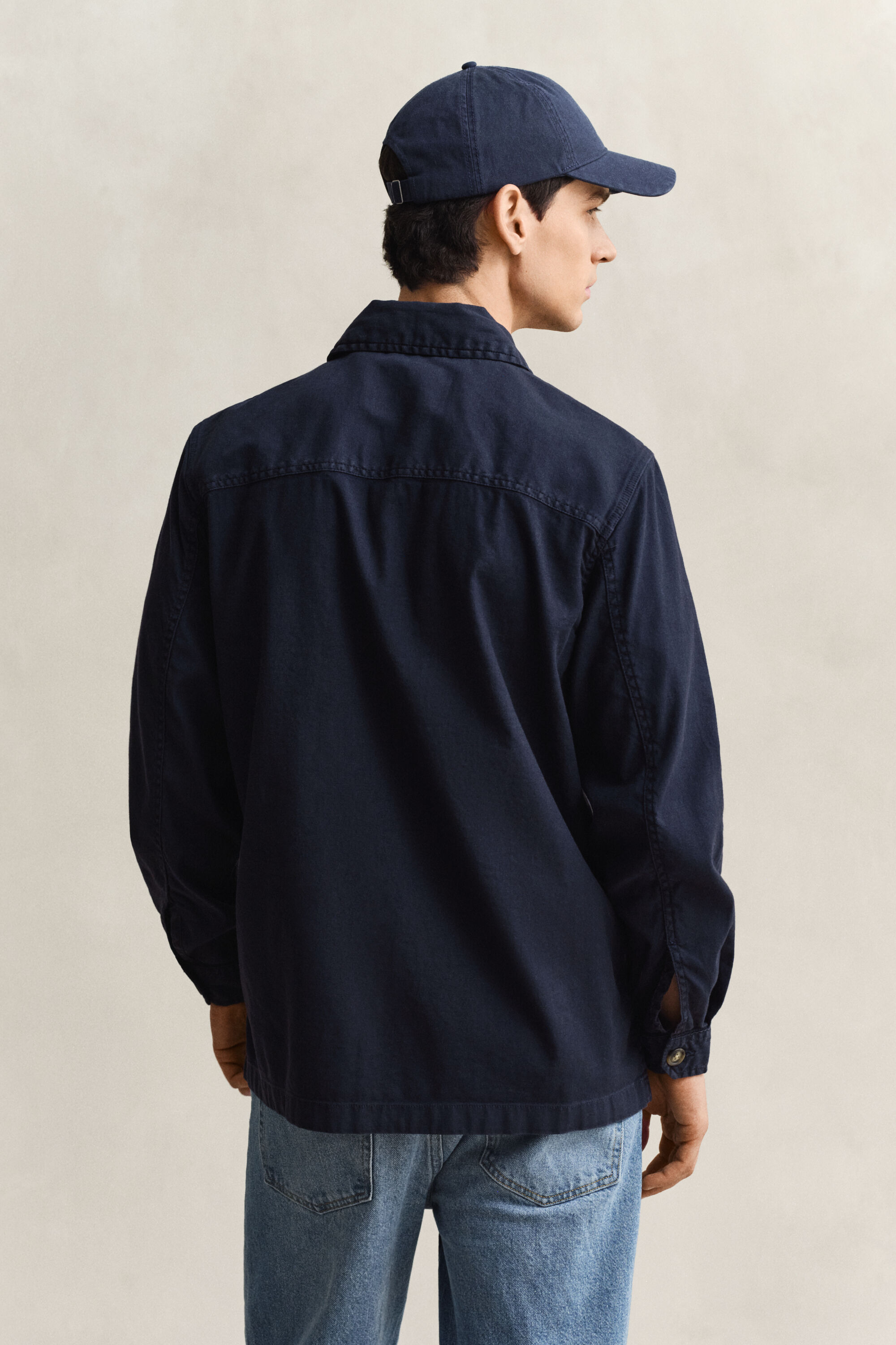 Overshirt met linnenmix