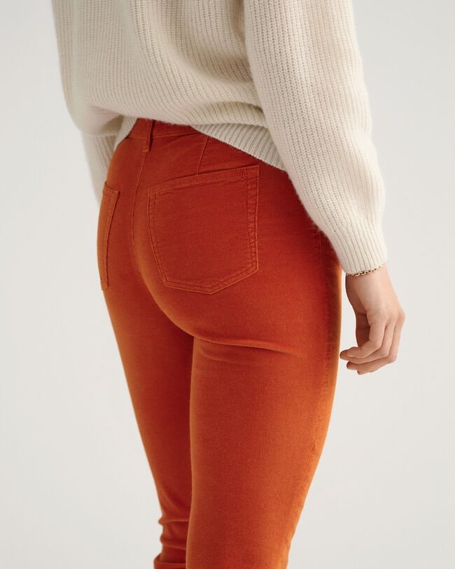 Farla Slim Fit cropped jeans van corduroy