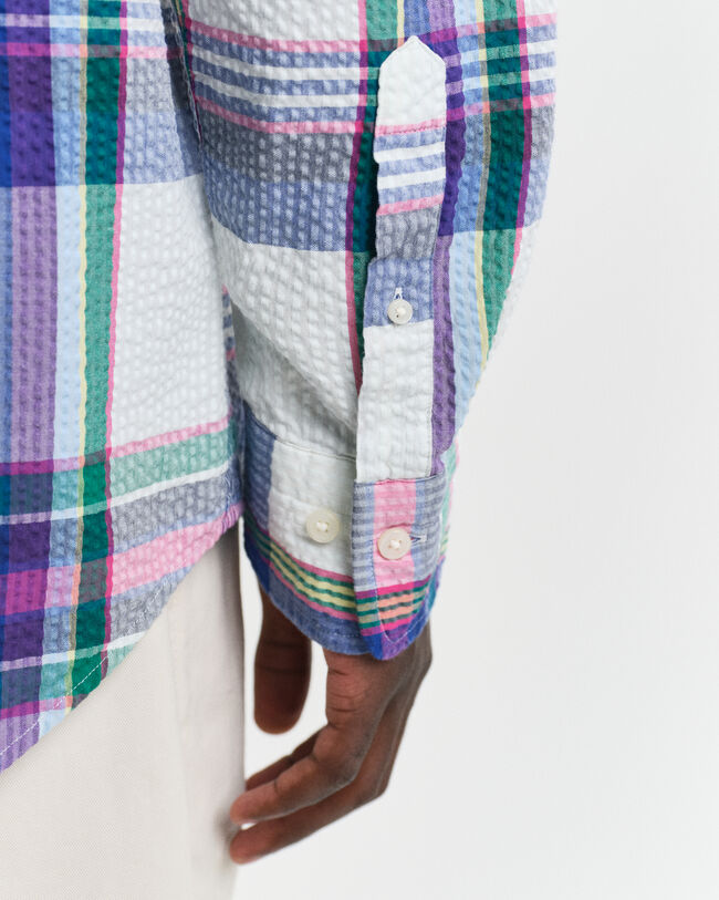 Regular Fit Seersucker Madras overhemd